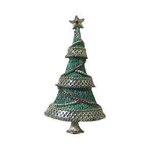 Vintage BJ Beatrix Christmas Tree Brooch Pin Gold Toned Holiday